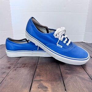 Vans Men Size 12 Authentic Skate Shoes Blue Canvas Low Top Sneakers Classic
